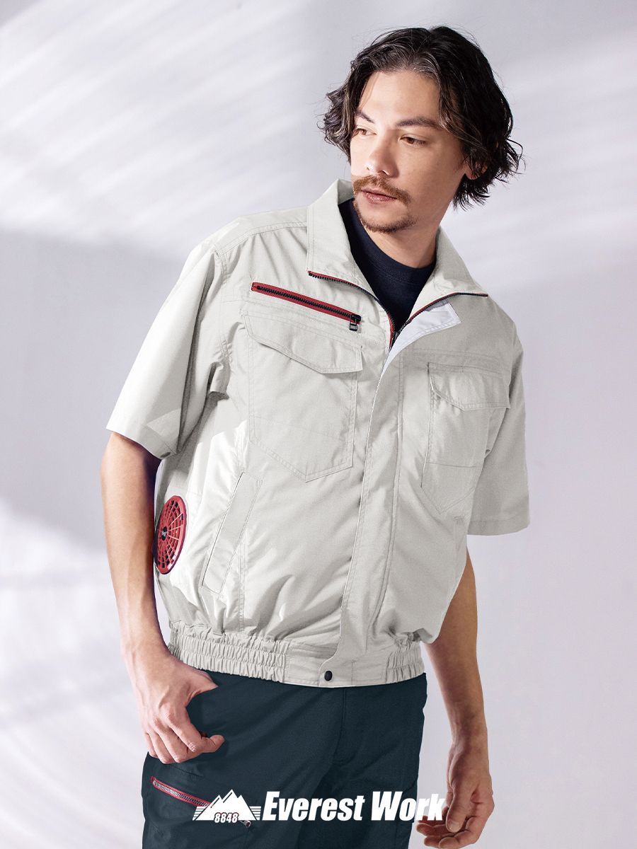 空調服(R) ジーベック 遮熱半袖ブルゾン XE98032 シルバーグレー S～5L
