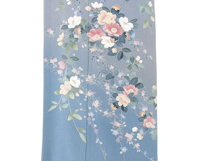 訪問着 正絹 十日町友禅作家 阿部佳雪 花 身丈160cm 裄丈66.5cm