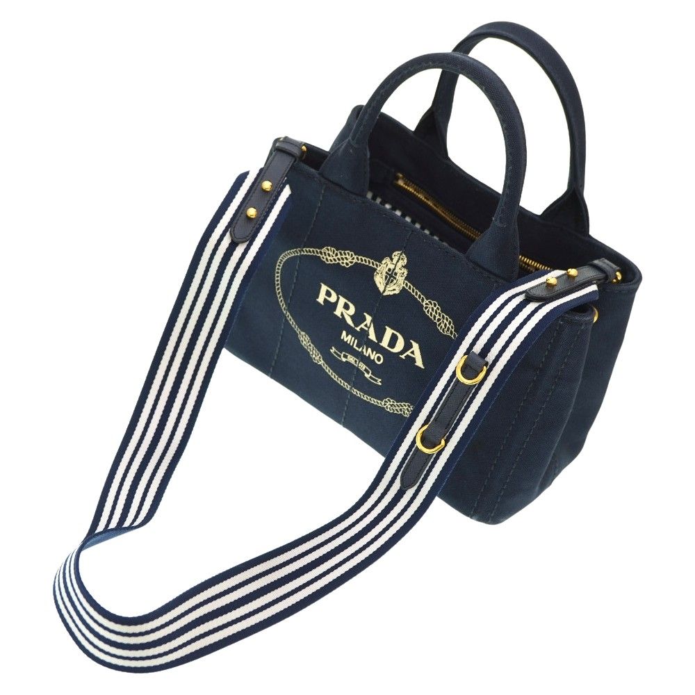 トート ショルダーバッグ カナパ PRADA 1BG439 ネイビー キャンバス プラダ(Prada) カナパ Sサイズ 1BG439 レディース キャンバス