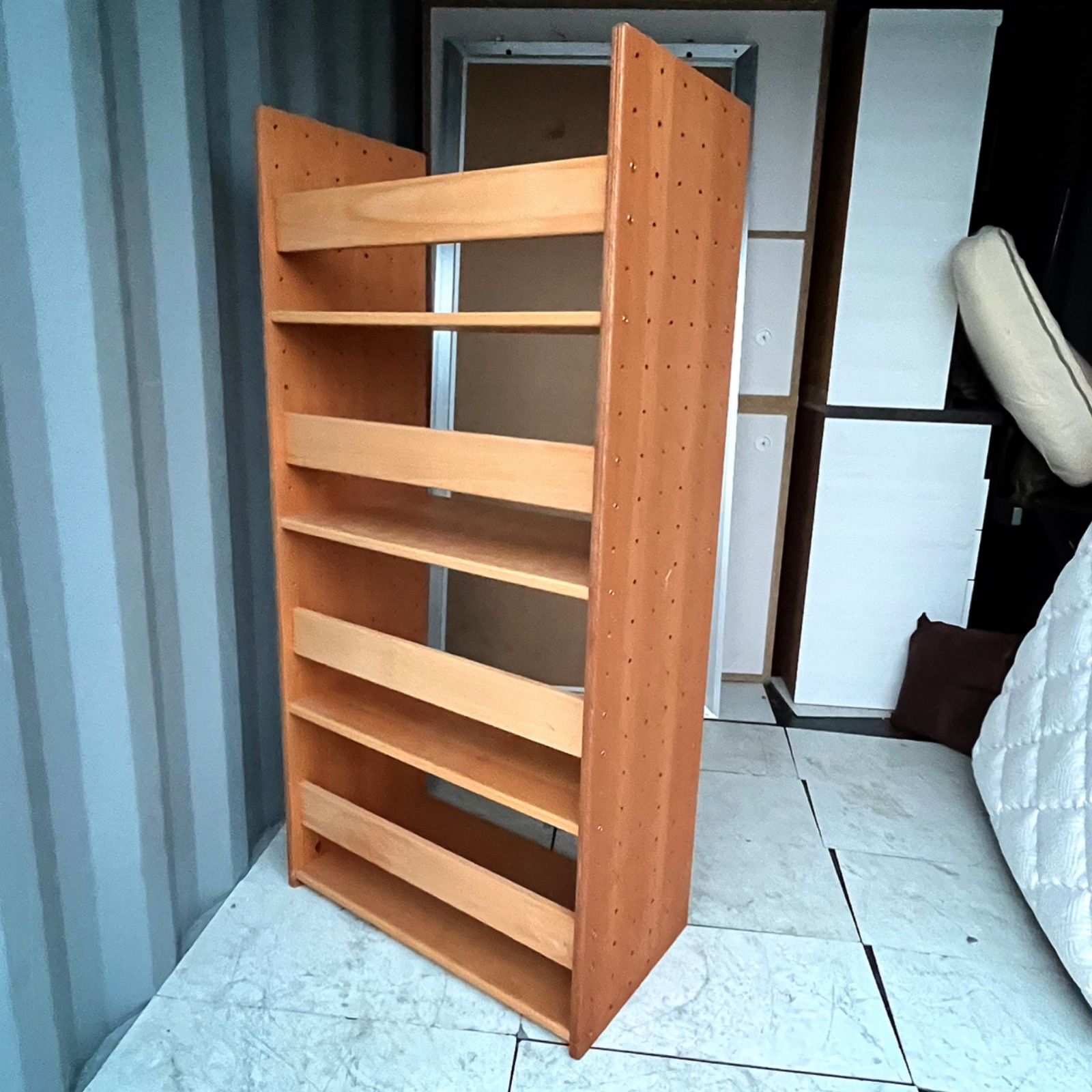 北欧風天然木ナチュラル四段シェルフ