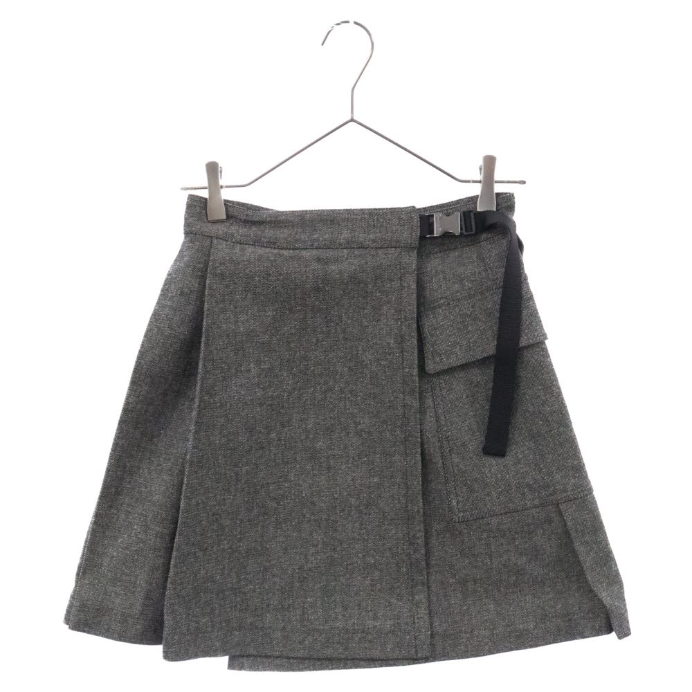 Christian Dior グレー プリーツスカート　 ラップミニスカート Christian Dior グレー プリーツスカート ラップミニスカート