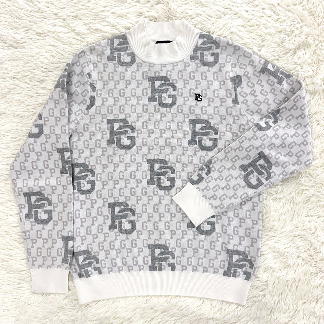 パーリーゲイツ 長袖ハイネックニットセーター カシミヤタッチコットン