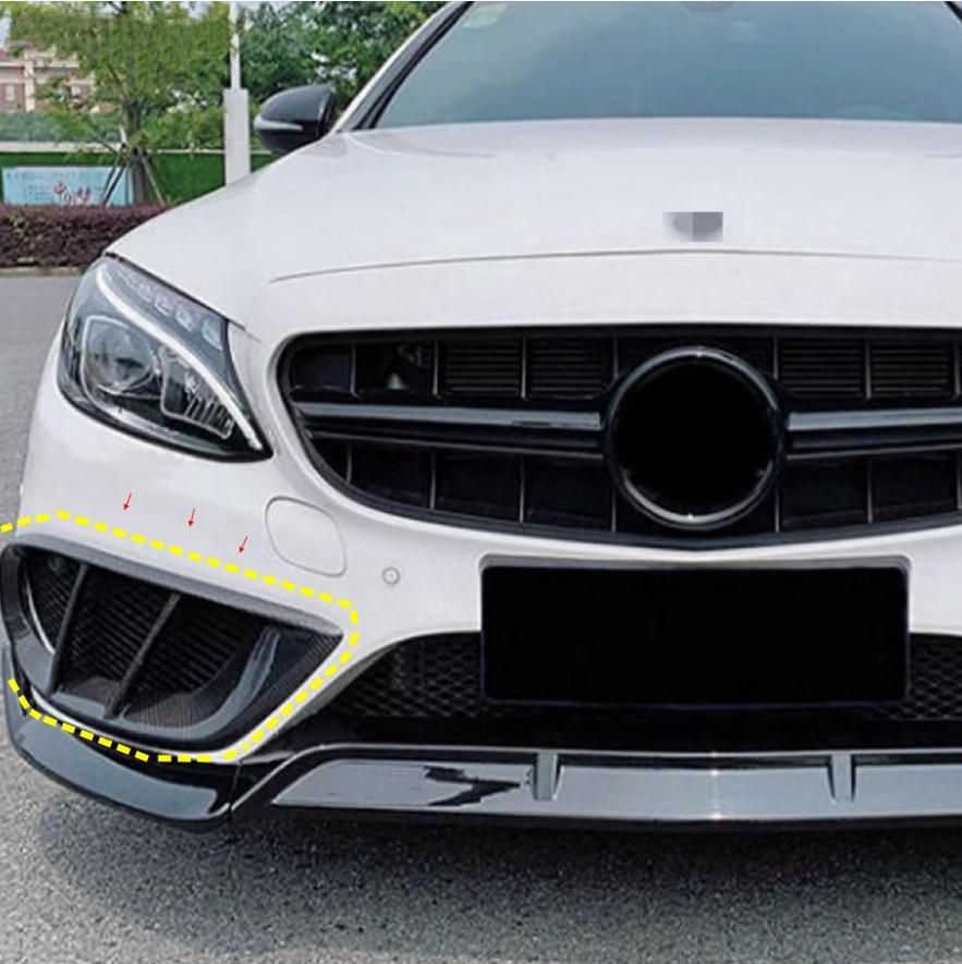 ベンツCクラスW205 C63リフトファイバーフロントフォグランプフレームフロントインレットパーツ 左右各1箇 に適用します