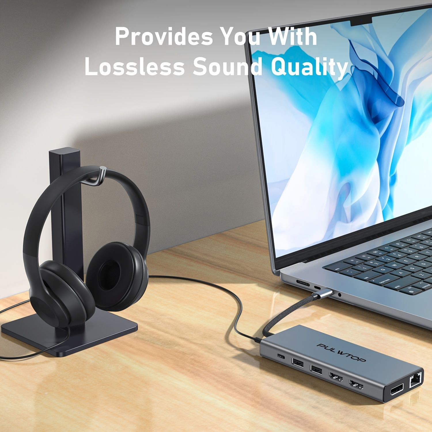 PULWTOP 14-in-1 USB-C ドッキングステーション、MacBook、HP、Surface