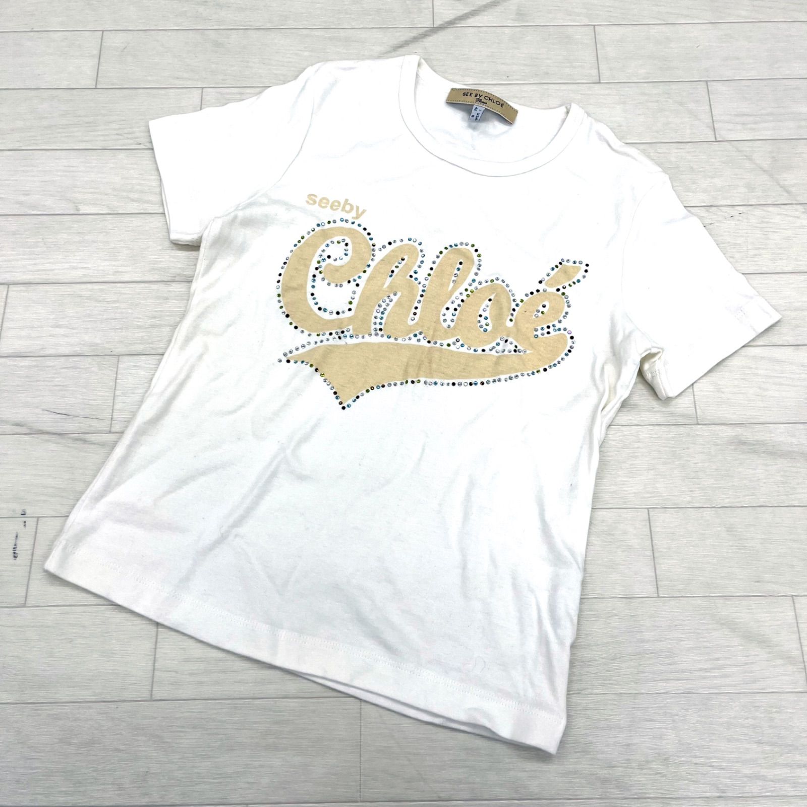 132◎値下げ SEE BY CHLOE Tシャツ カットソー 半袖 ホワイト ...