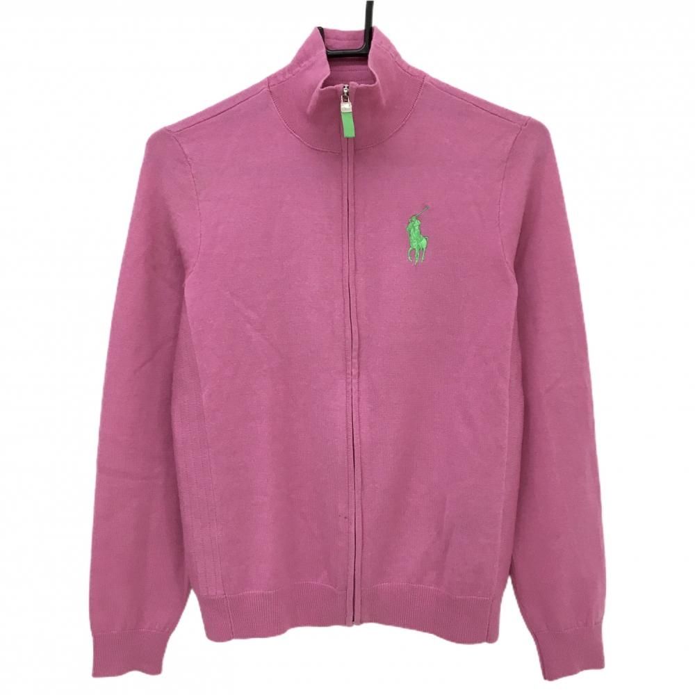 ラルフローレン ニットジャケット ピンク ポニー刺しゅう