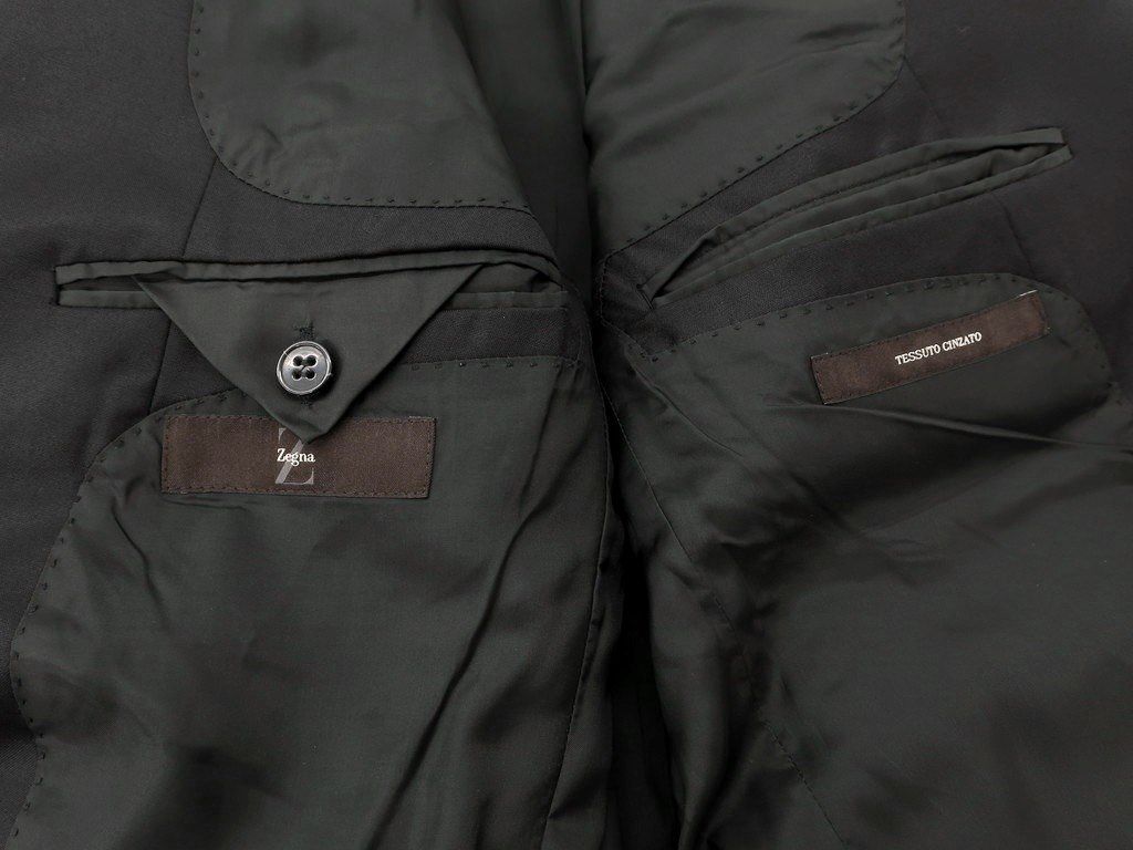 【中古】ジーゼニア Z Zegna ウール 2B テーラードジャケット ブラック【サイズ48】【メンズ】-4