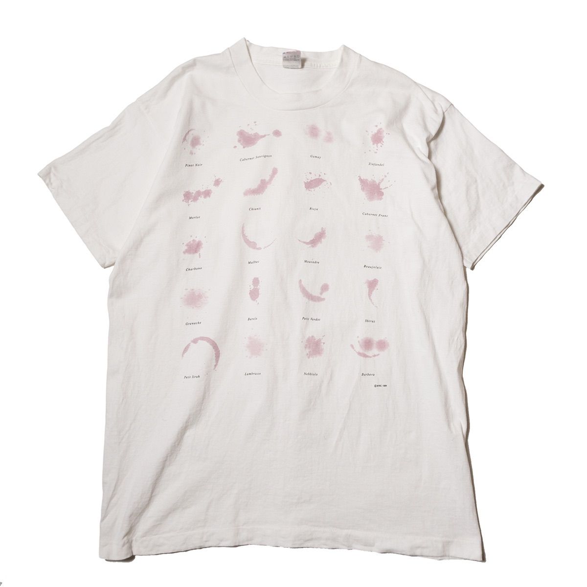 90's フルーツオブザルーム ワイン ステイン プリント Tシャツ 半袖 90's USA製 フルーツオブザルーム ワイン ステイン プリント T