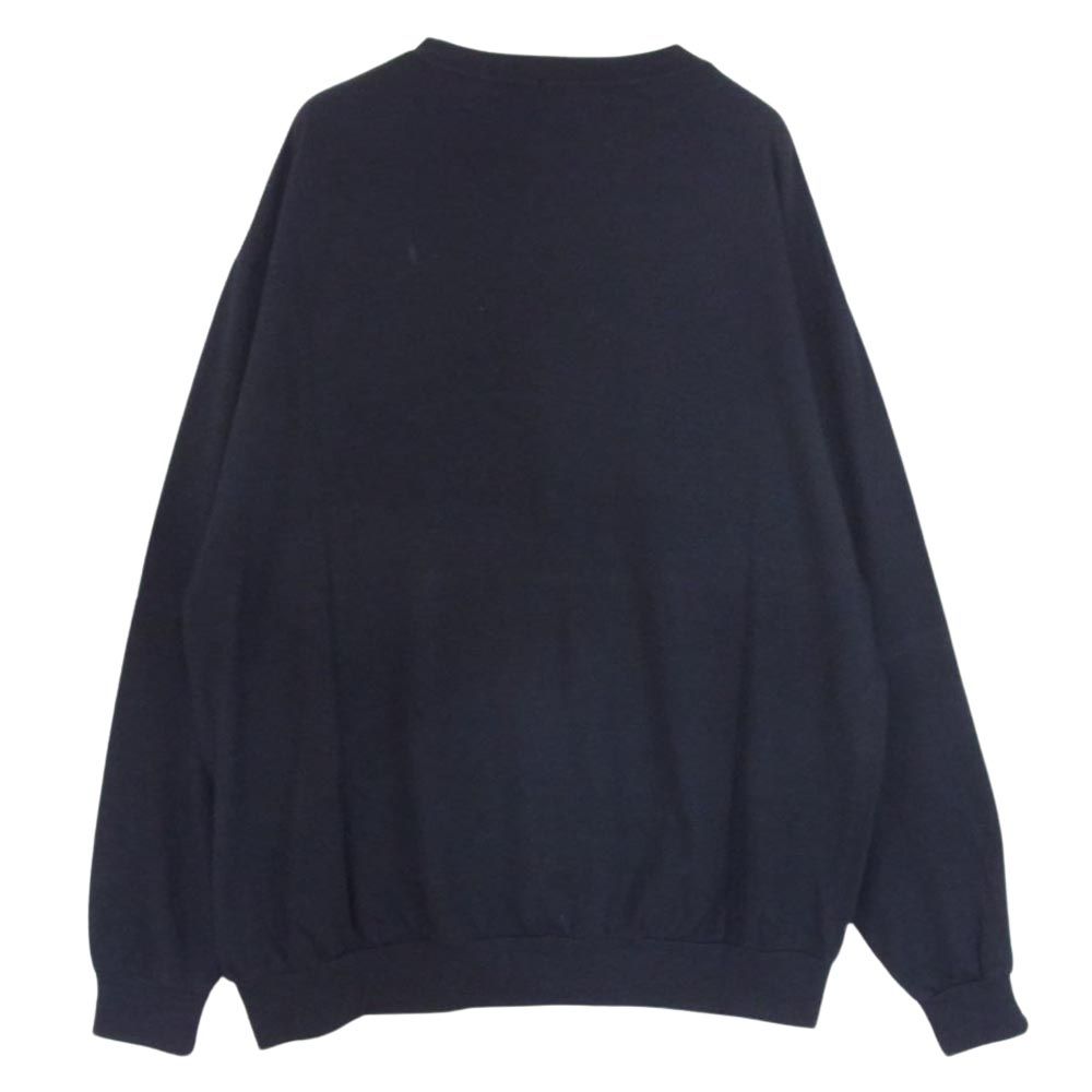 COMOLI 21aw ウール天竺長袖クルー　3 ネイビー　セーター　ニット COMOLI 21aw ウール天竺長袖クルー3 ネイビーセーターニット