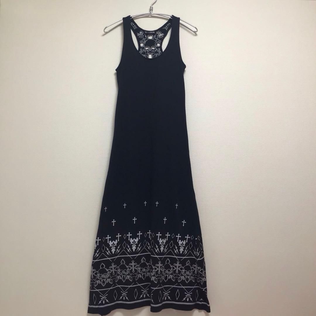 GHOST OF HARLEM ゴーストオブハーレム ノースリーブワンピース スカル 刺繍 サイズF