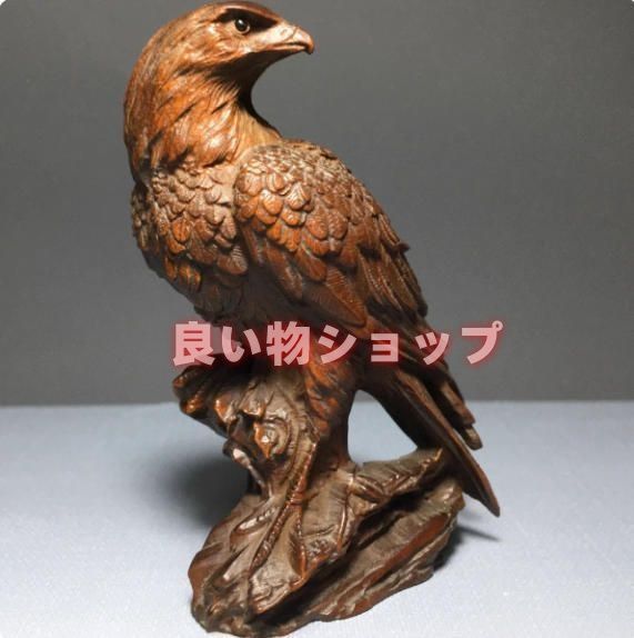鷹　鷲　木彫　置物　骨董　工芸品　木製　彫刻 骨董雑貨コレクション老木彫り鷹の置物実木彫刻飛禽動物の家庭