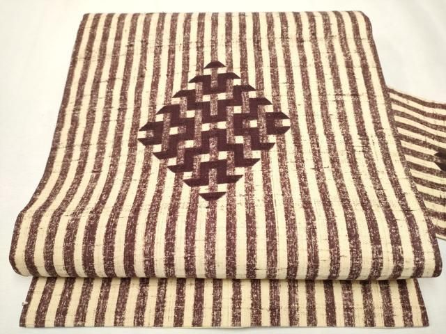 手描き手織り作家物 どんぐり ベージュ 名古屋帯 正絹 スリーシーズン 手描き手織り作家物 どんぐり ベージュ 名古屋帯 正絹 スリー