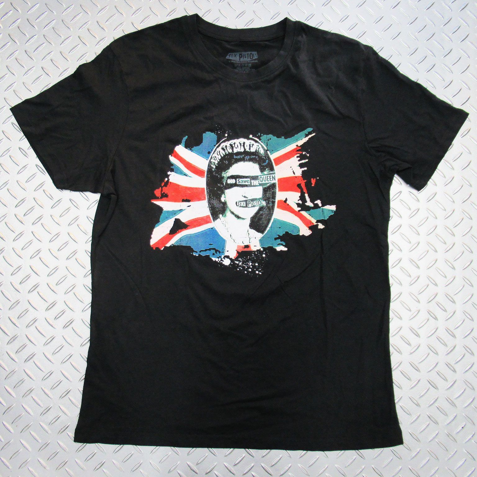 オフィシャル バンドTシャツ セックスピストルズ SEX PISTOLS God Save The Queen Flag ブラック 黒
