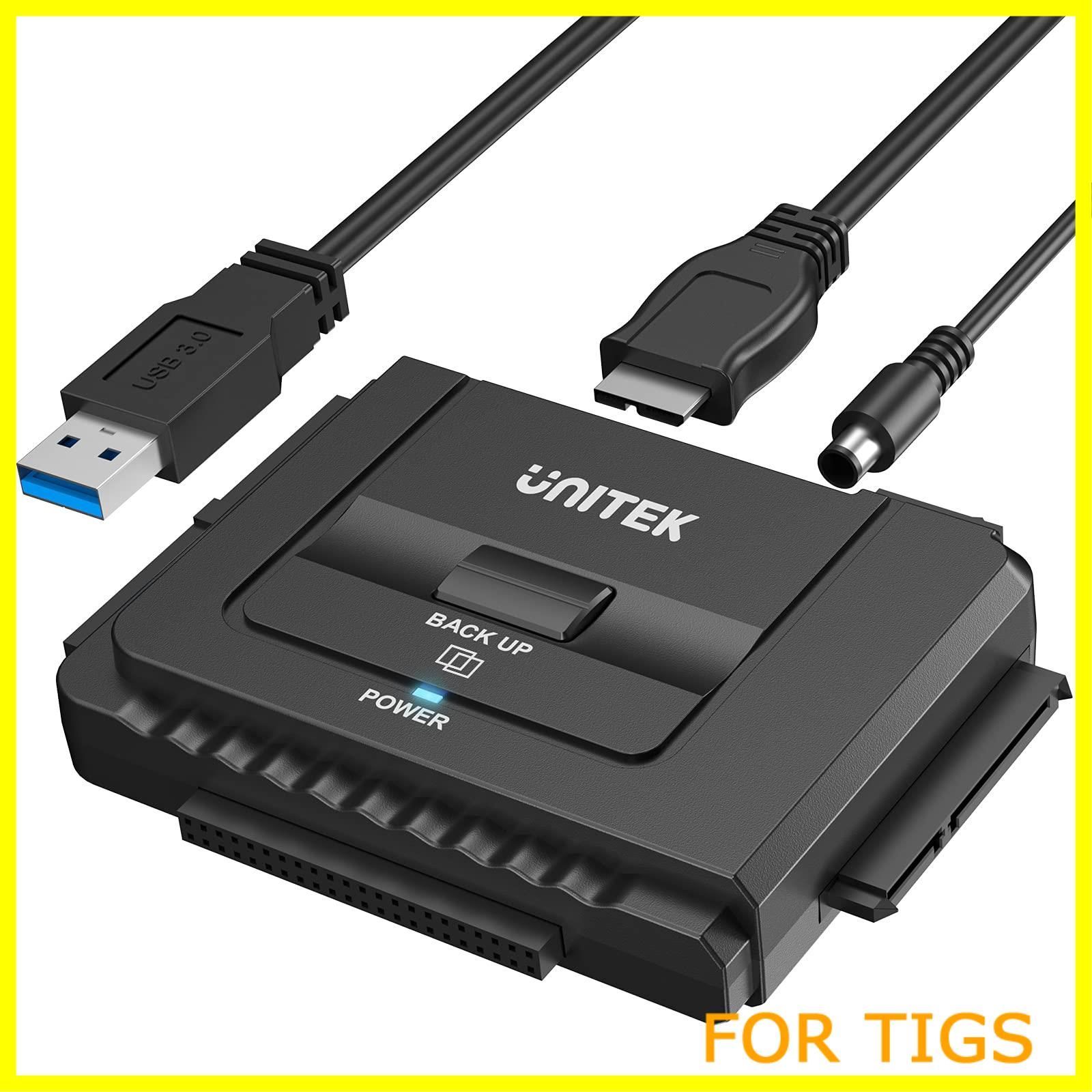 【HOT，人気SALE】 【人気商品】Unitek USB-A IDE SATA 両方対応 USB3.0 交換アダプター 2.5/3.5インチHDD SSD 光学ドライブに対応 コンバータ 18TBまで対応 5Gbps 12V/2A電源アダプター付き 外付けドライブ 超高速データ転送 SATAケーブル