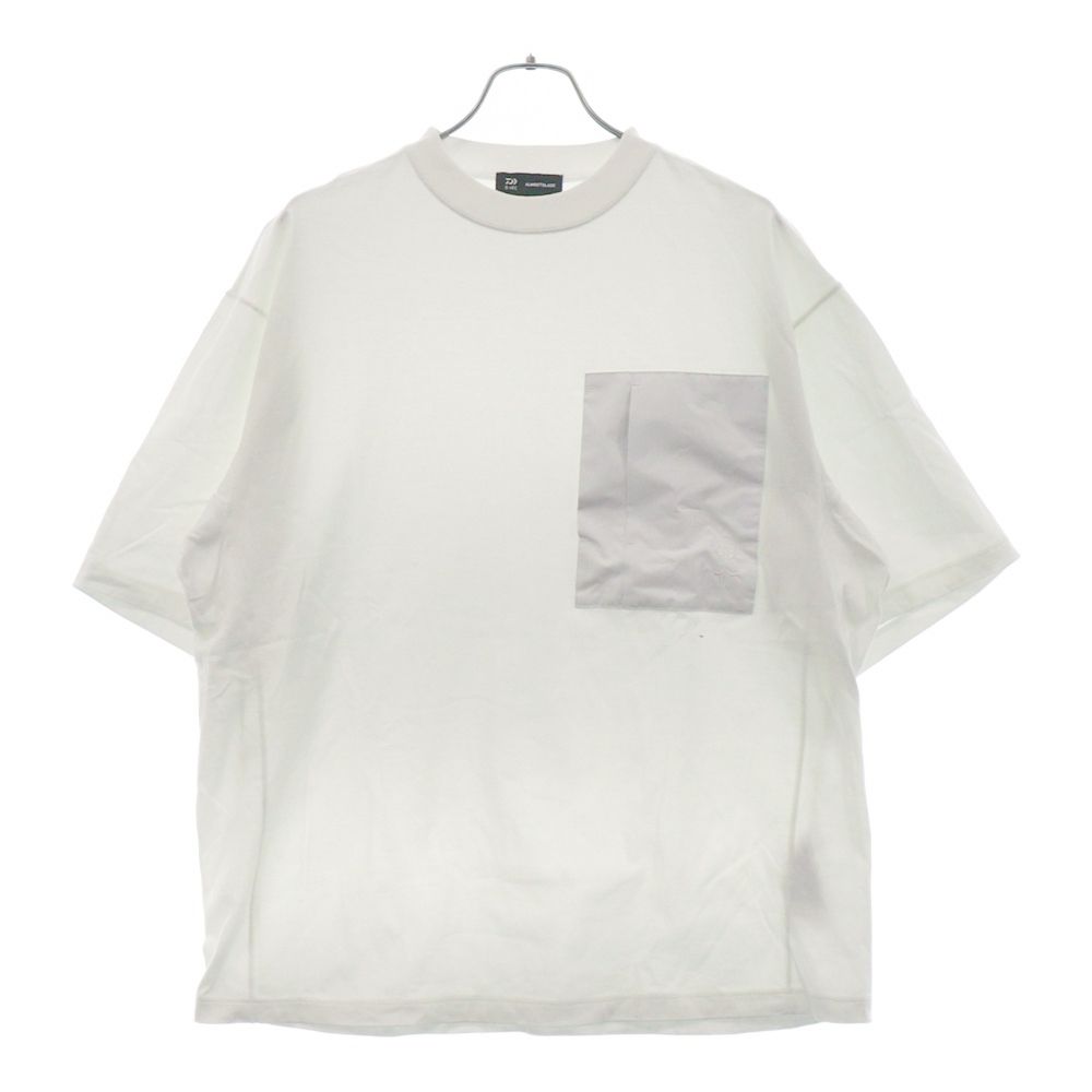 ALMOSTBLACK (オールモストブラック) ×D-VEC COTTON PLATING SHORT T SHIRTS 異素材ポケット クルーネック コットン 半袖Tシャツ カットソー ホワイト VF-20400738