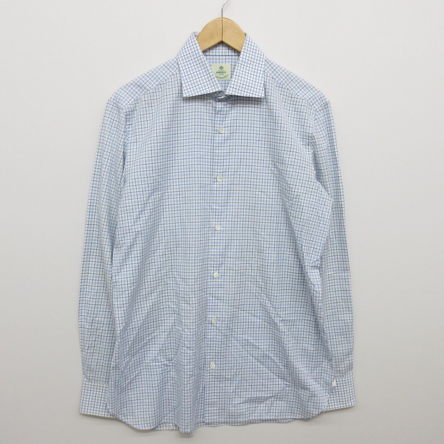 ルイジボレッリ チェックシャツ／LUIGI BORRELLI ① 極美品】ルイジ