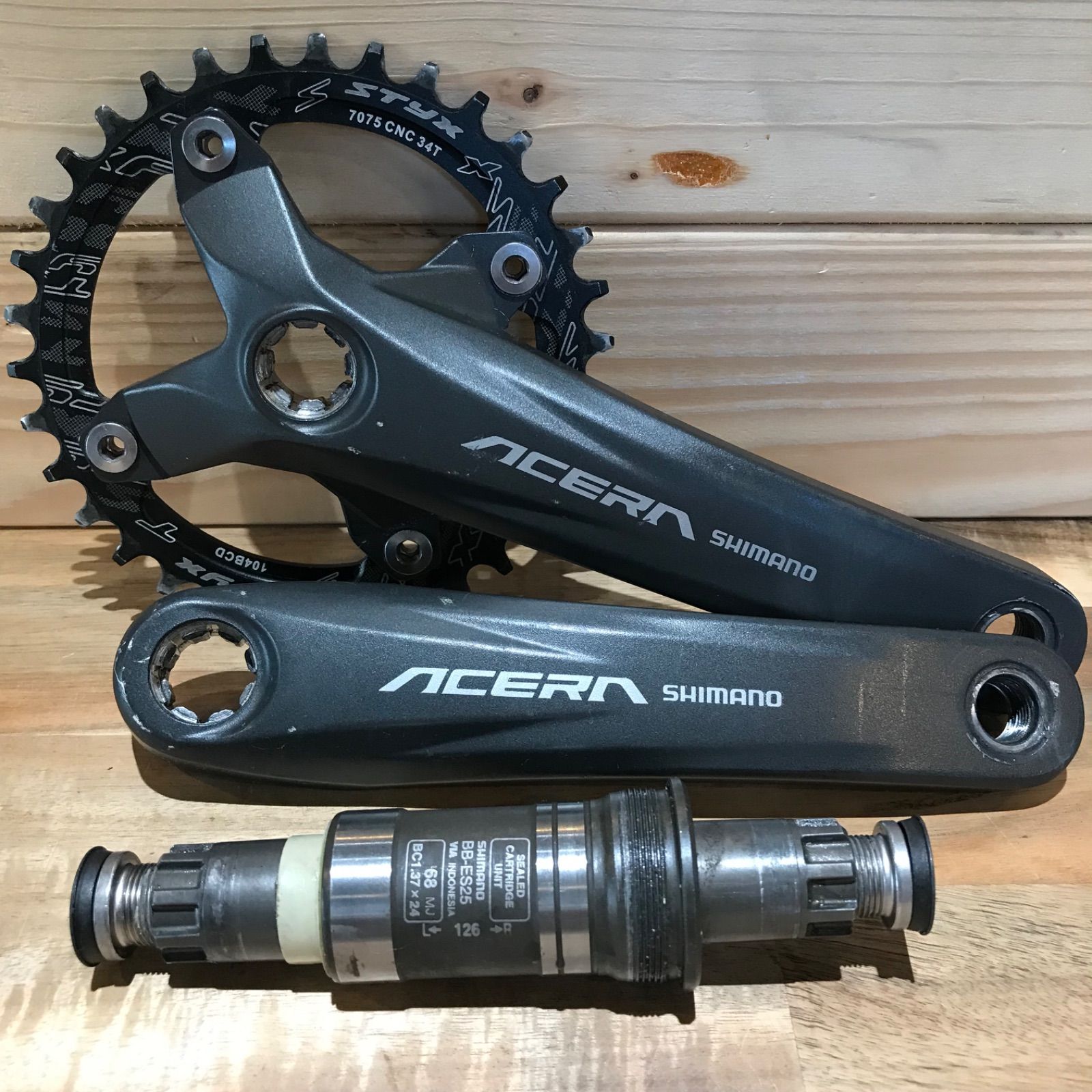 USED】BB・クランク・ナローワイドチェーンリングセット ACERA FC-M391 