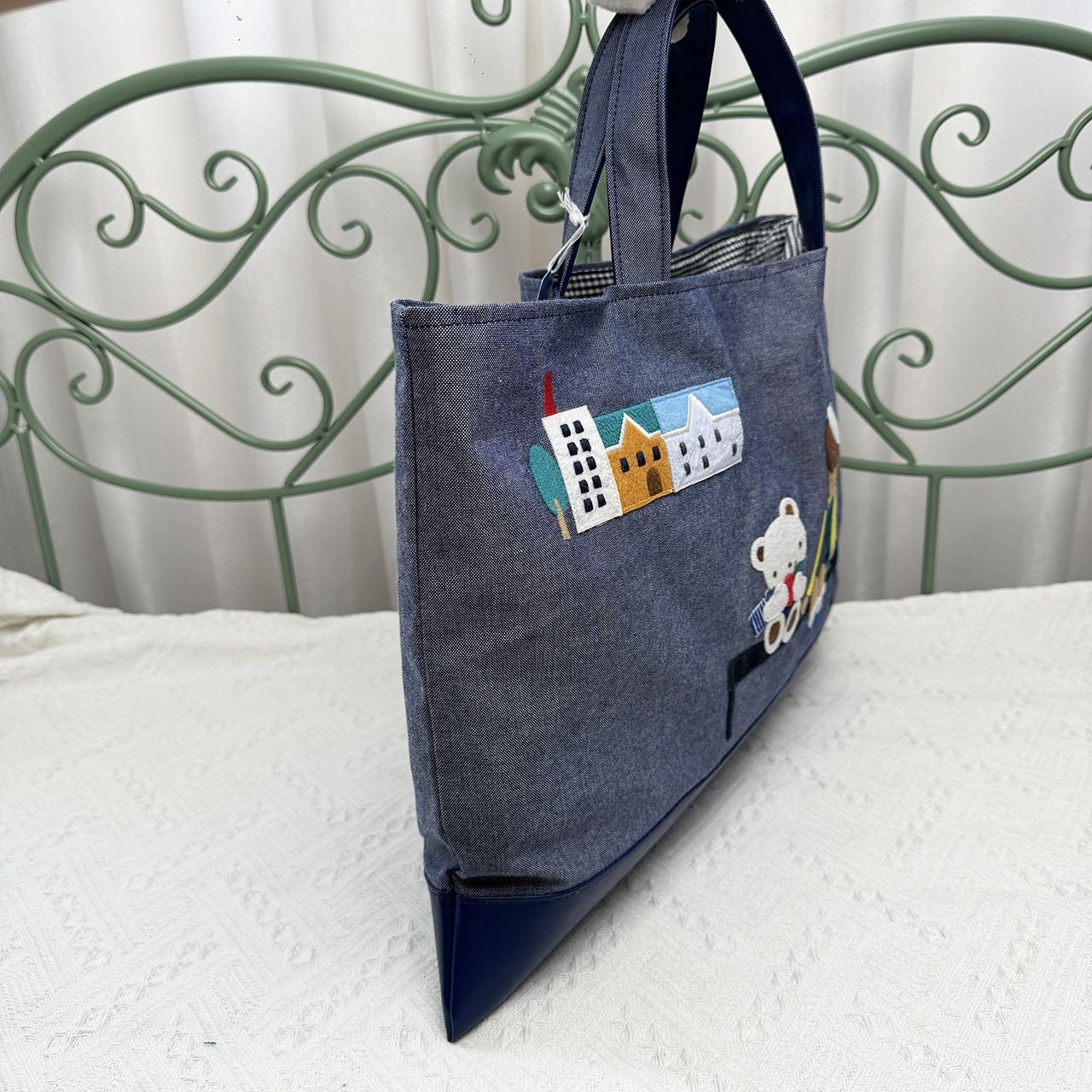 familiar ファミリア デニムバッグ レッスンバッグ 刺繍 589601 - メルカリ