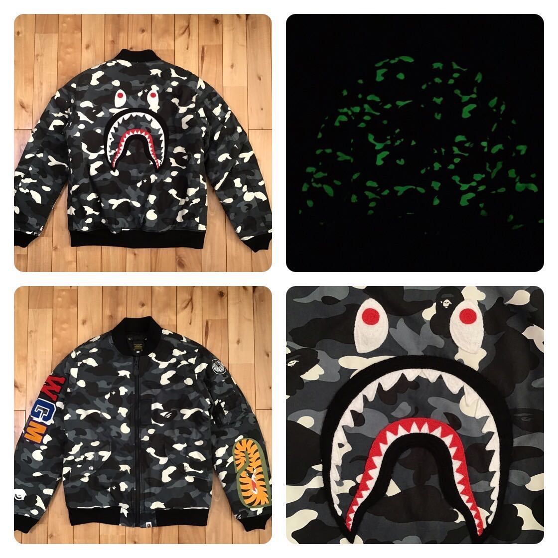 蓄光 シャーク MA-1 ジャケット BAPE city camo shark - メルカリ