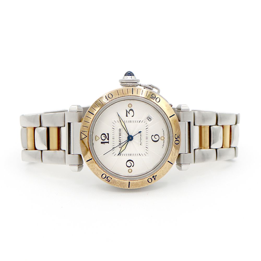 Cartier カルティエ パシャ W31035T6 100m防水 デイト 裏スケ シルバー  