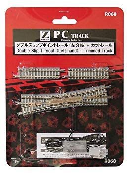 ロクハン Zゲージ R068 ダブルスリップポイントレール (左分岐) +