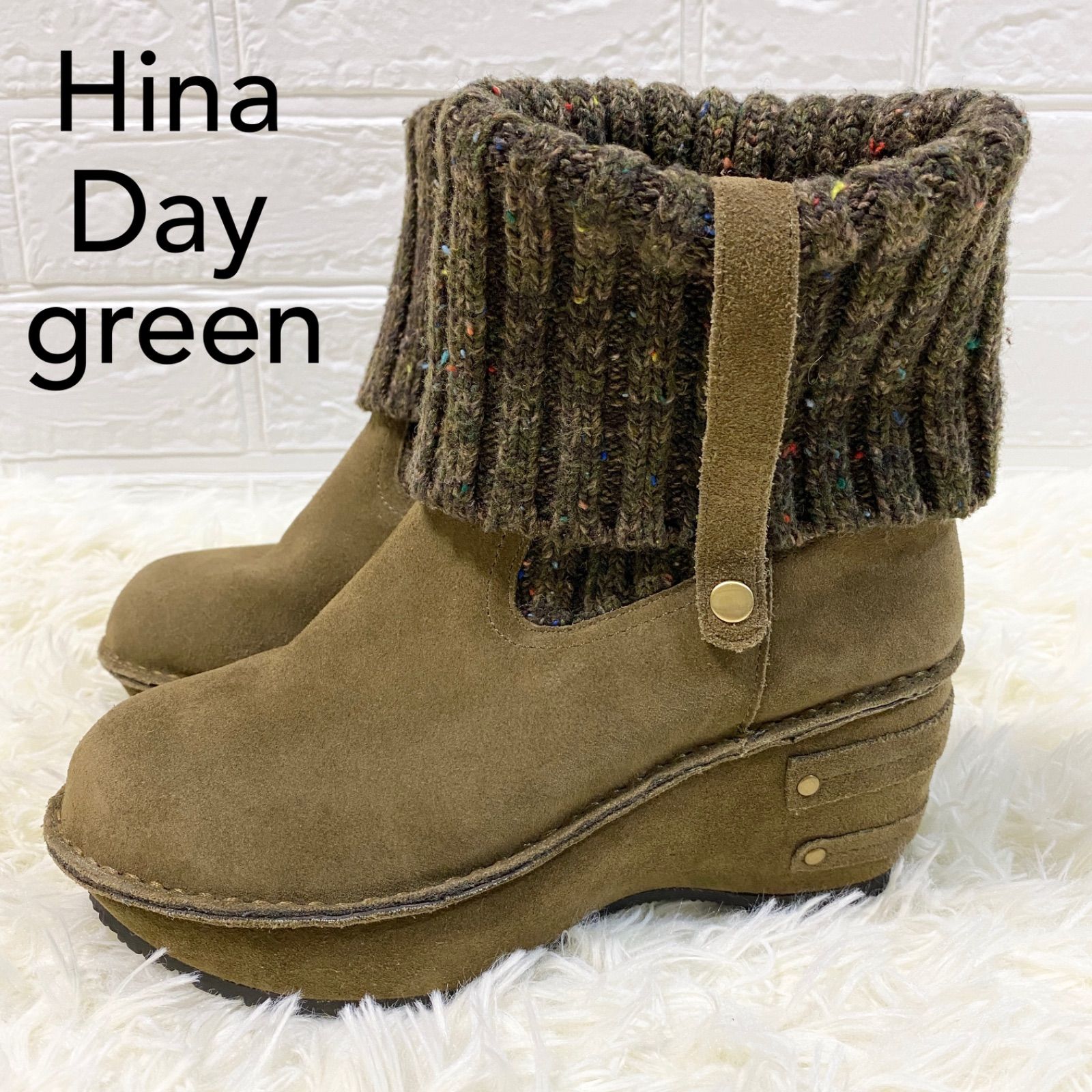 るりちゃん様専用【Hina Day green】ヒナデイグリーン ブーツ ニット