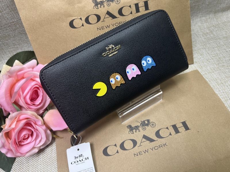 COACH 財布 コーチ 長財布 パックマン アコーディオン ジップ