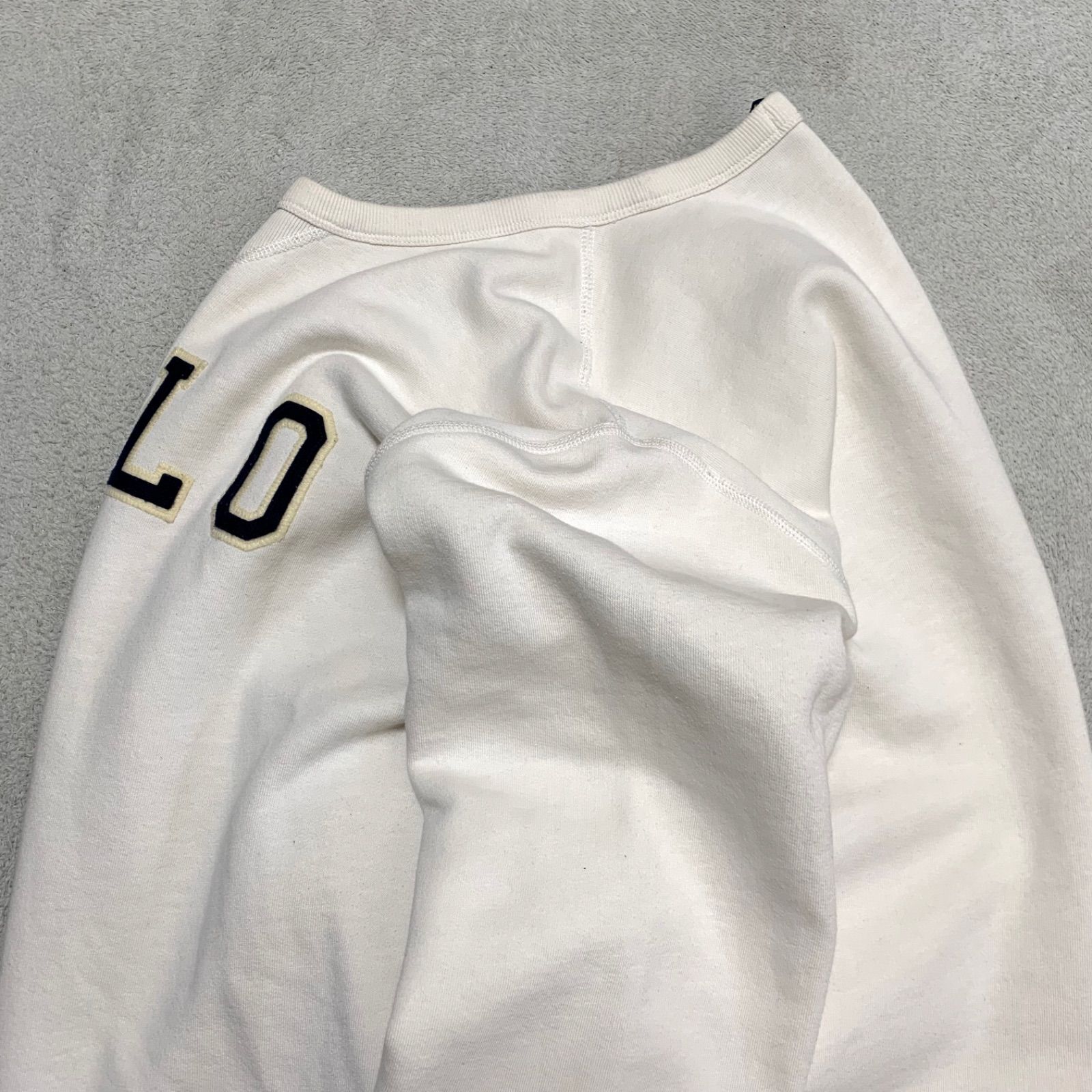 POLO RALPH LAUREN スウェットシャツ トレーナー 前Vガゼット ワッペン 