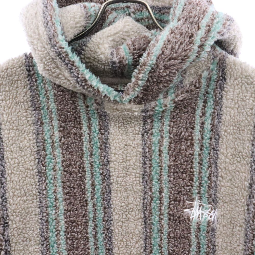 STUSSY (ステューシー) Stripe Sherpa Hoodie ストライプ シェルパ 
