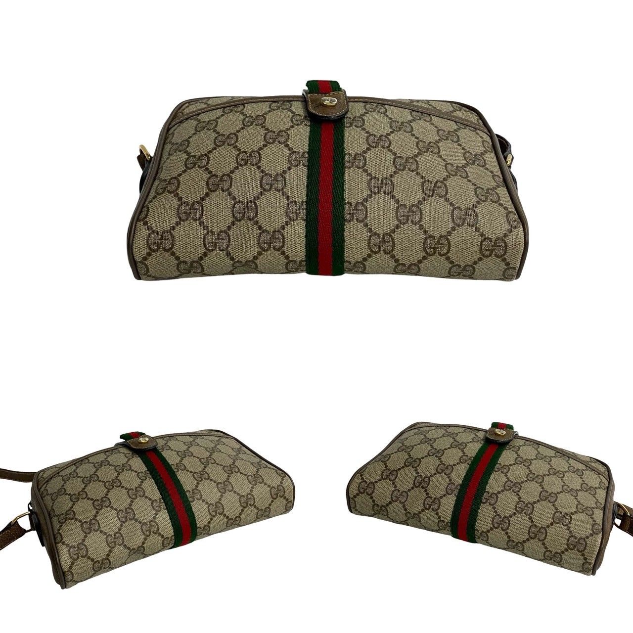 極 美品 保存袋付 GUCCI グッチ オールドグッチ ヴィンテージ シェリーライン GGロゴ レザー PVC 本革 ショルダーバッグ ブラウン  28213 - メルカリ