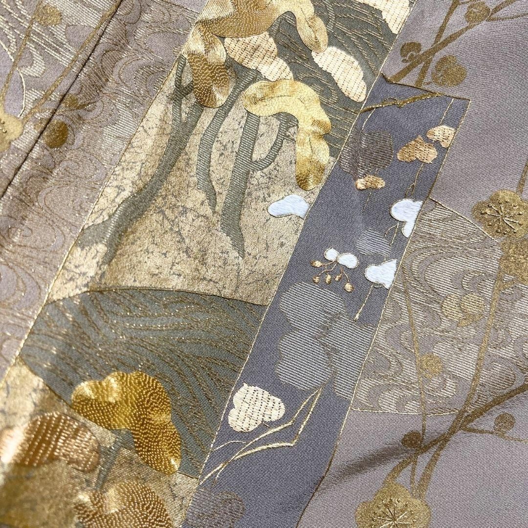 レディース 金駒刺繍 金彩 刺繍 菊花 松竹梅 観世水 色留袖 着物 123a p