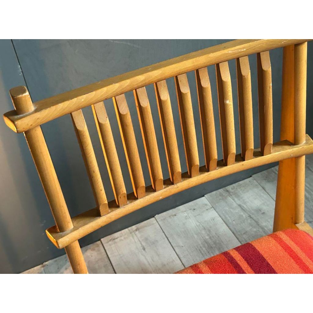 たいへい ウィンザーチェア スポークチェア レッド ストライプ