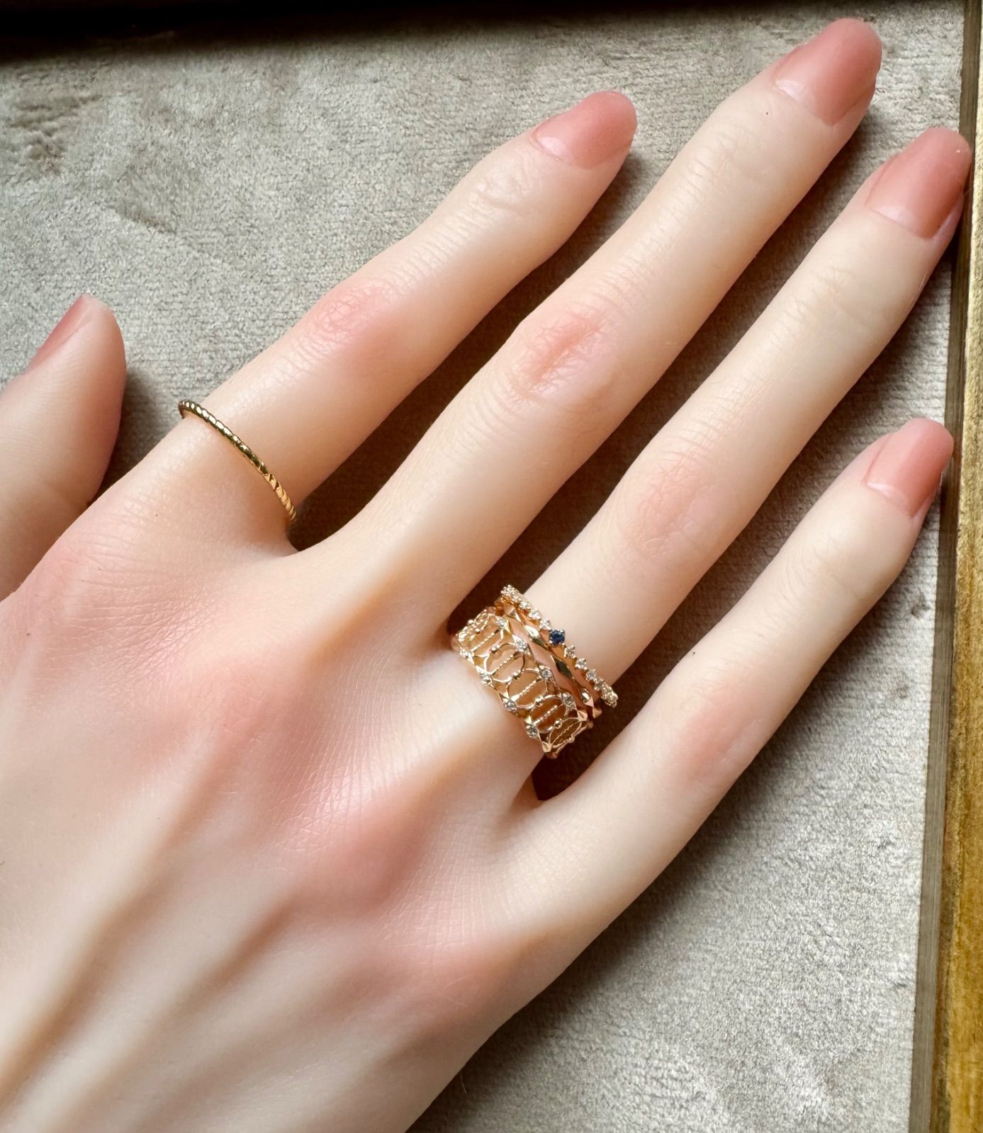 agete◇K10*11号*2008年クリスマス限定リング3点セット*アガット