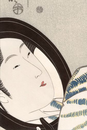 喜多川歌麿 襟おしろい 大サイズ 複製 ポスター 浮世絵 美人画
