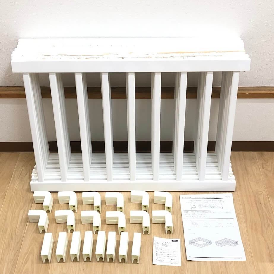 ss7693 【中古】 ベビーサークル ウッドプレイペン ホワイト 木製 