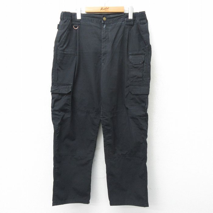 W37/古着 5.11 タクティカル カーゴ パンツ メンズ ダブルニー リップストップ 黒 ブラック 24jul20 中古 ボトムス ロング