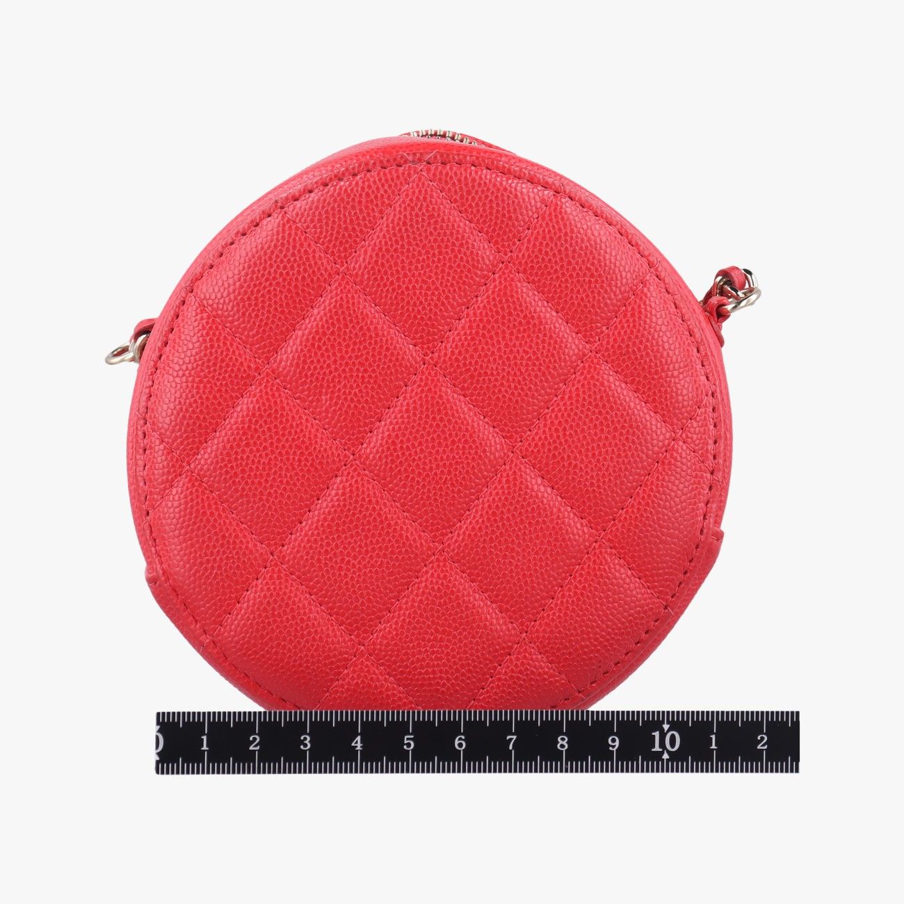 シャネルChanelロウンドアスアース リボンレッドキャビアスキンAP024529084335