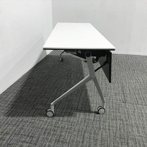 会議テーブル フラップ式 インターアクトNT 幕板付 オカムラ ホワイト