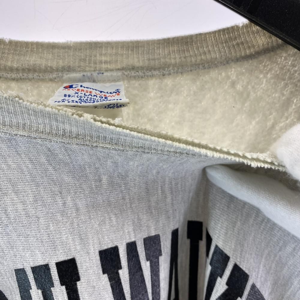 90s Champion REVERSE WEAVE 三段プリント サイズXL USA製 グレー