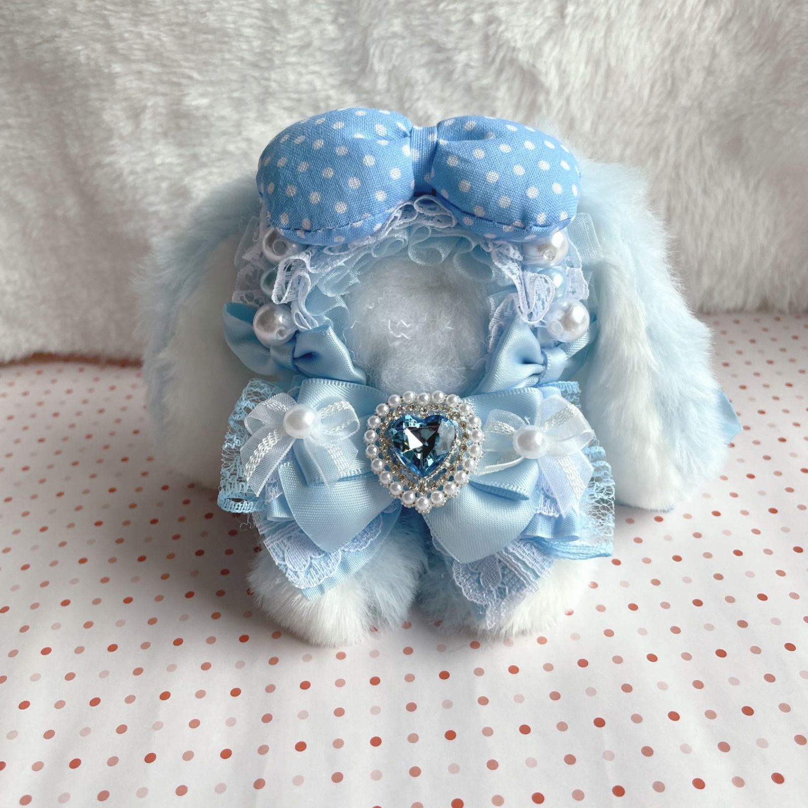 いちごアラモード♡垂れ耳うさぎ】おすわりぬい服 15cm【バッグ