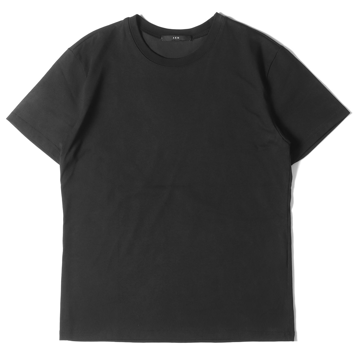 AKM エーケーエム Tシャツ サイズ:S ポリ コットン ジャージー クルーネック Tシャツ T200 CNP061 ブラック 黒 日本製 トップス  カットソー 半袖 ブランド カジュアル シンプル