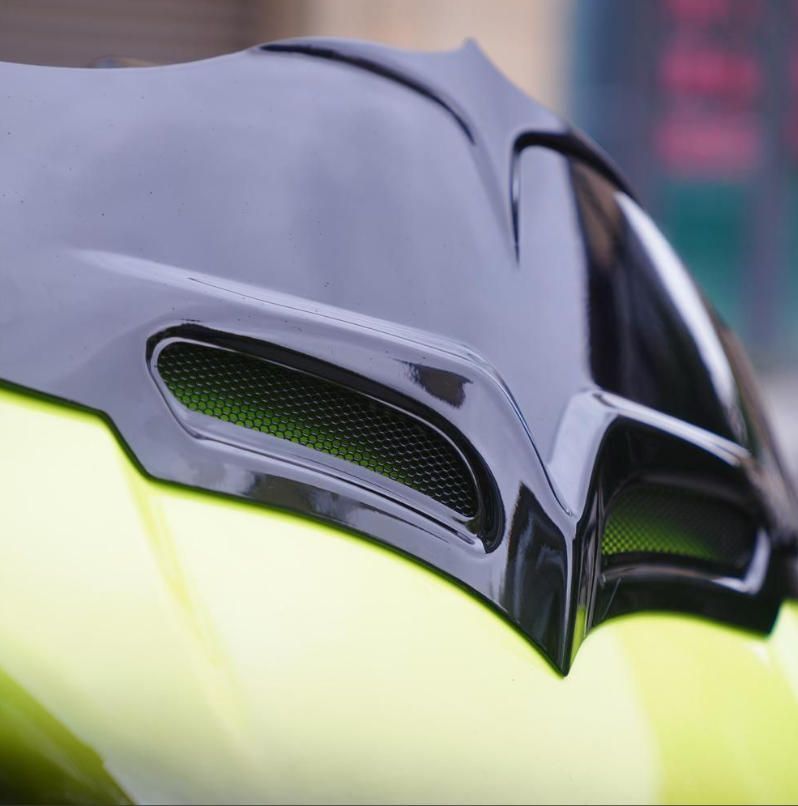 ハーレー Road Glide 2015- 対応 蝙蝠スタイル フロントダブルヘッドライトフェアリング 黒 アクリル風防カスタムパーツ BRIGHTFACE_UK