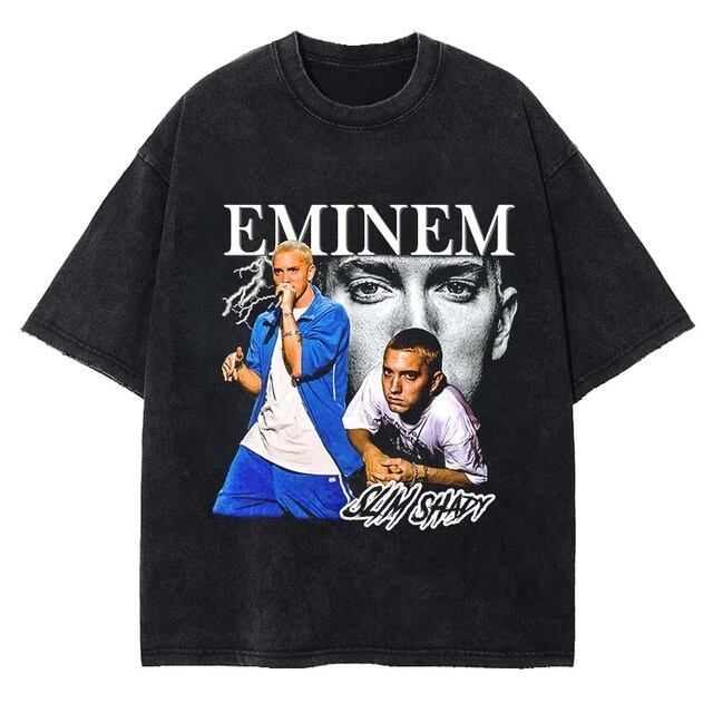 Eminem ヴィンテージ加工Tシャツ Vol.9 エミネム slim shady プリントTシャツ hiphop ヒップホップ グッズ ラッパー  ラップTシャツ raptee ダメージ加工 古着風 レトロ