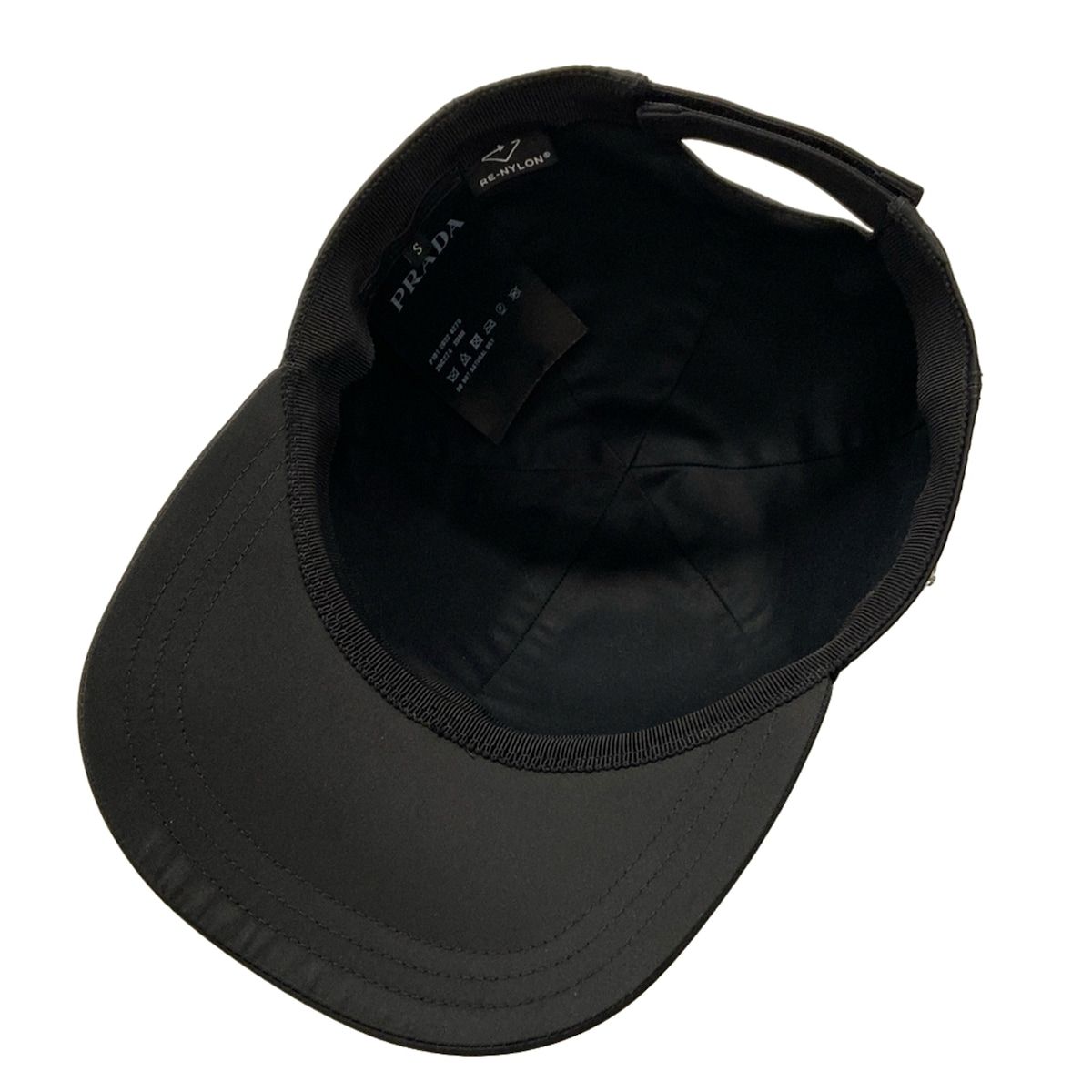 PRADA(プラダ) キャップ S - 黒 RE-NYLON レザー - メルカリ