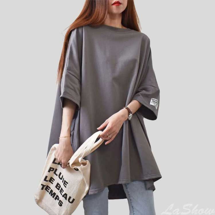 可愛い♡ ゆったりTシャツ 美品 Mサイズ グレー 大きいサイズ レディース Tシャツ ゆったり ワイド オシャレ