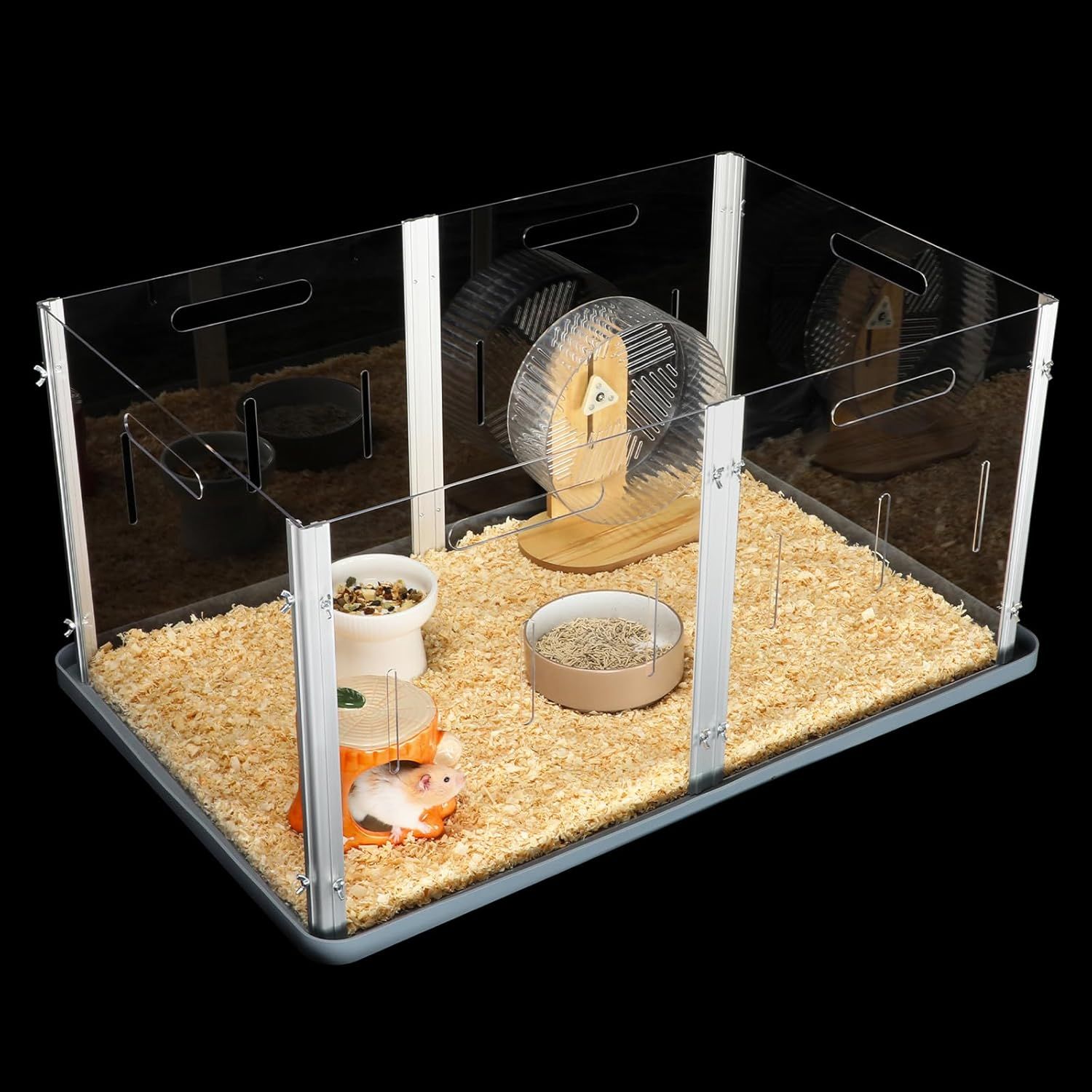 ハムスター ケージ 2階建て 透明 モルモット ケージ アクリル