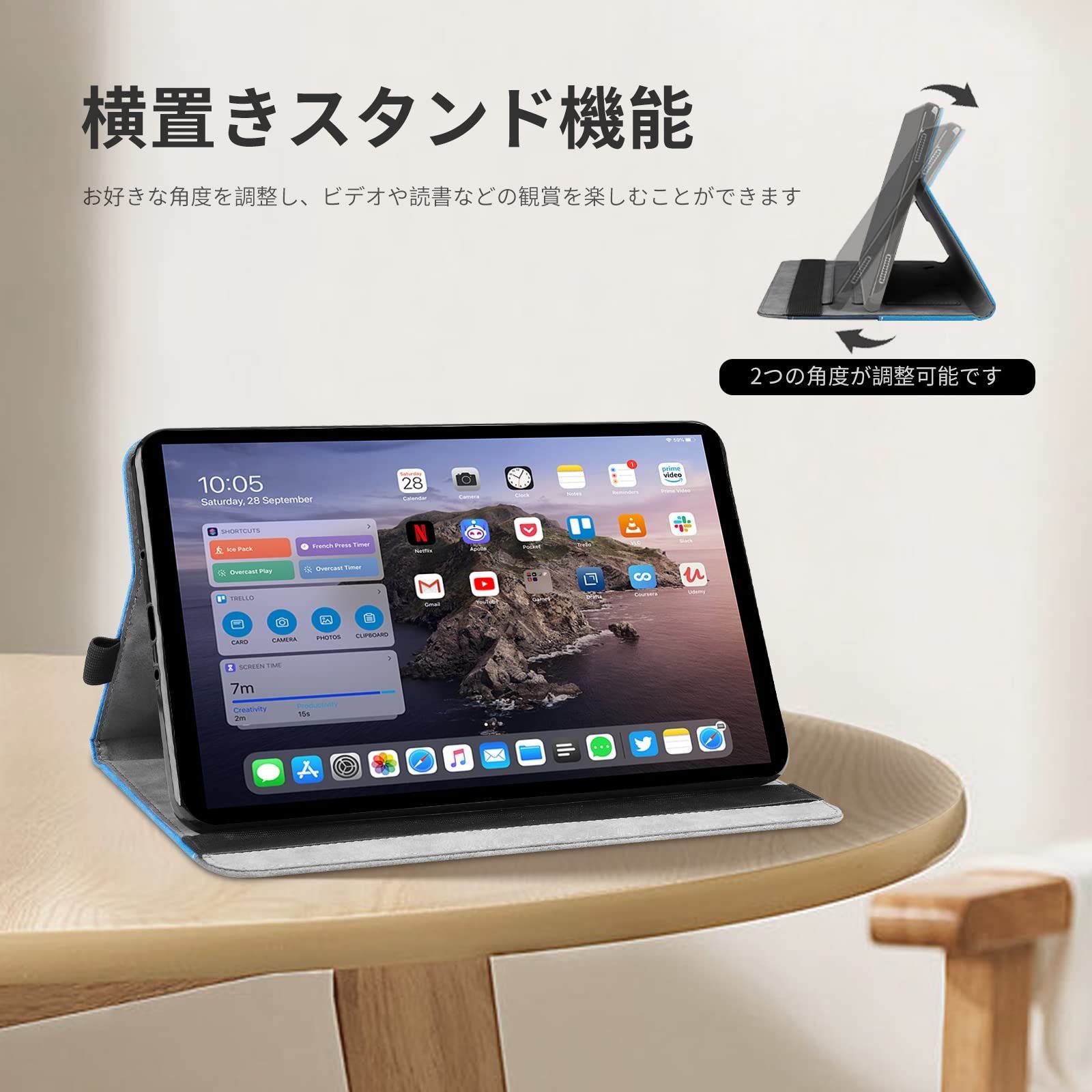 mini 5 4 ケース カバー 第五世代 第四世代 適用 iPad 第5 4世代 2019 2015年 PU合成レザー 3 2 1 保護ケース Apple Pencil 収納