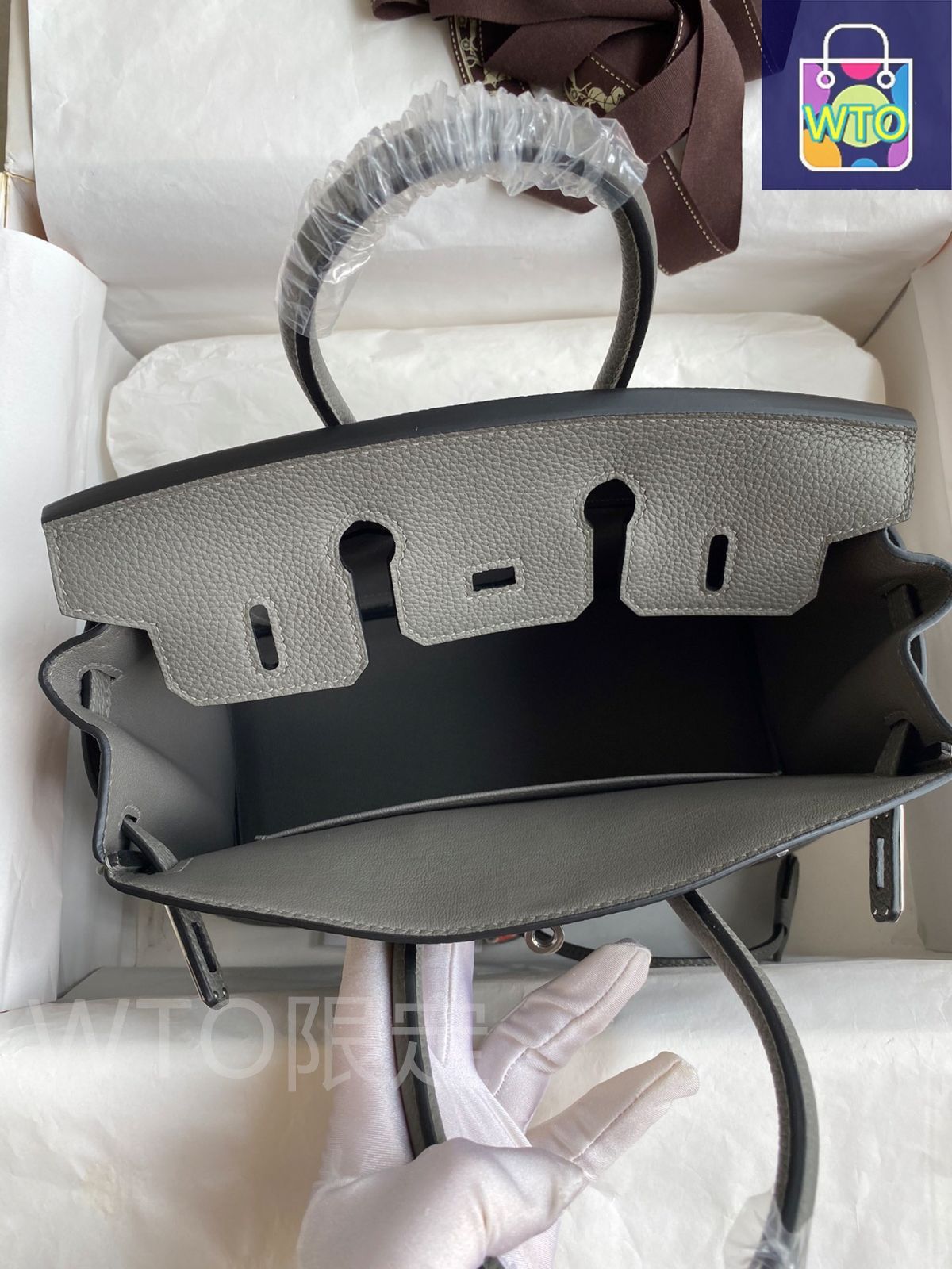 エルメス birkin Cumulus グレー シルバー バックル レディース