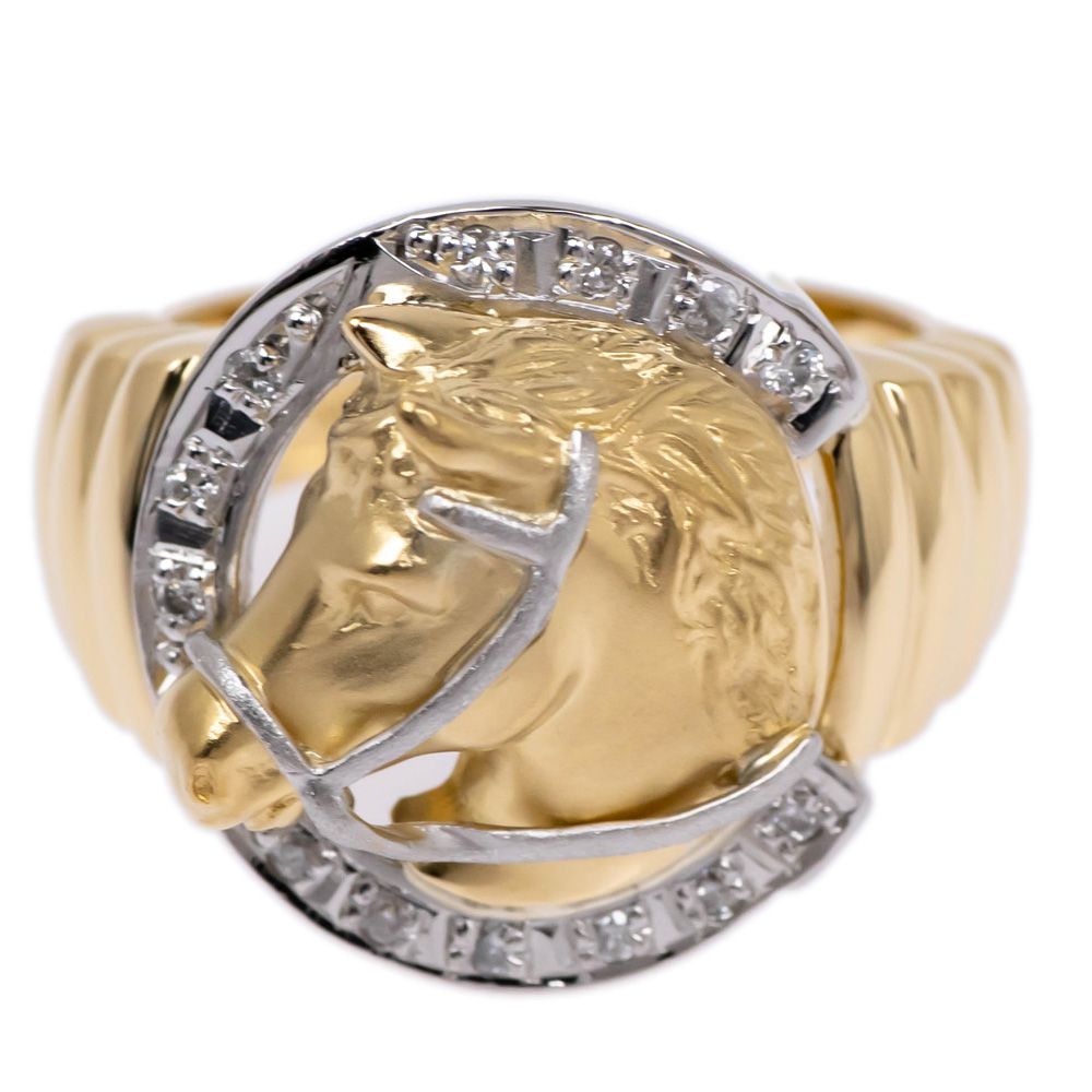 プラチナpt900 リング馬蹄ホースシューダイヤ16号14.18 g