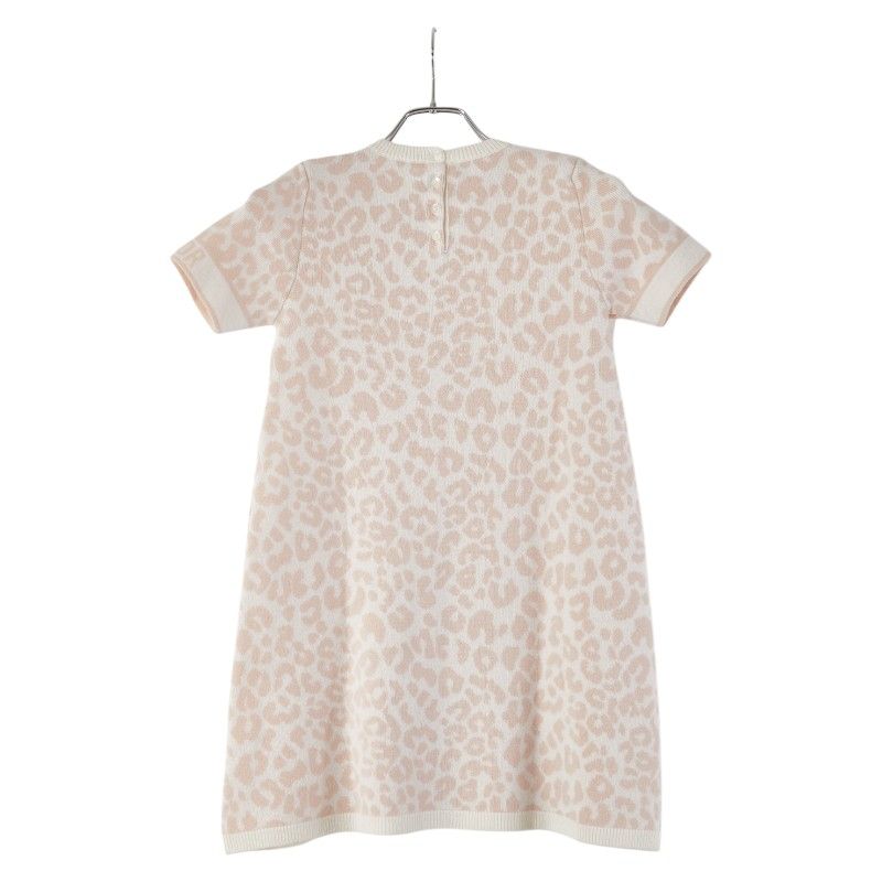 ディオール レオパード ニットワンピース サイズ 12 ピンク ベージュ ウール レディース Dior 1-0231080